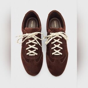 terra sneaker espresso suede reformation